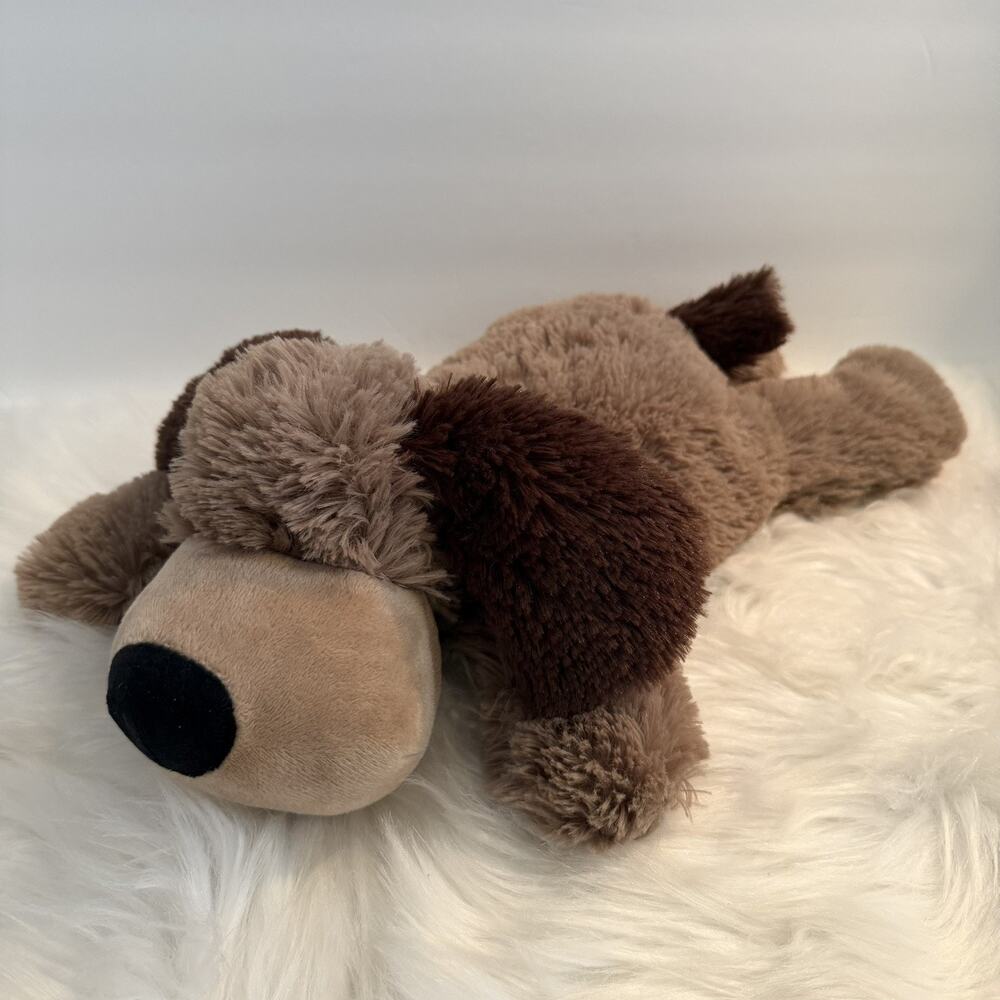 Warmies Cozy Plush - Brown Dog Laying 15” Therapy Microwavable Heatable Toy